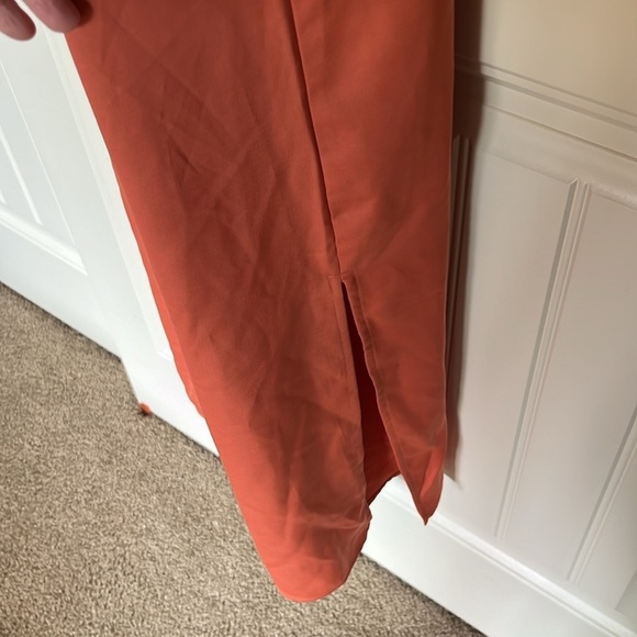 A New Day Peach Spaghetti Strap Satin Tank Midi Slip Dress Size Medium NWT - Picture 6 of 14